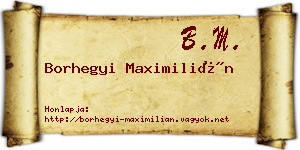 Borhegyi Maximilián névjegykártya